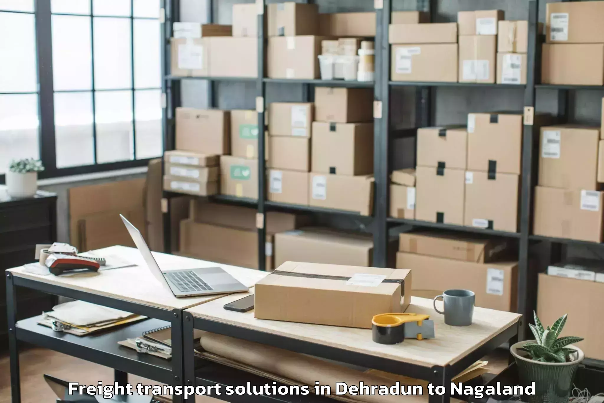 Trusted Dehradun to Pughoboto Freight Transport Solutions